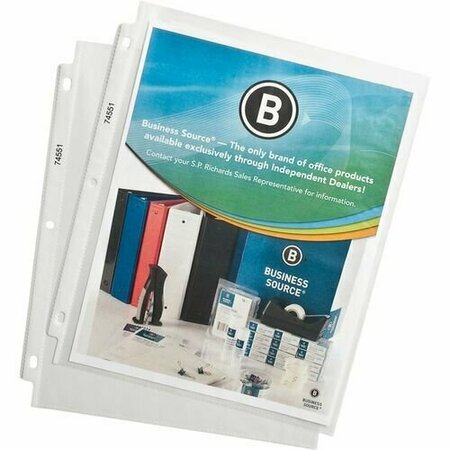 BUSINESS SOURCE Sheet Protectors, Top Load, 1.9mil, 11inx8-1/2in, Clear, 100PK BSN74551